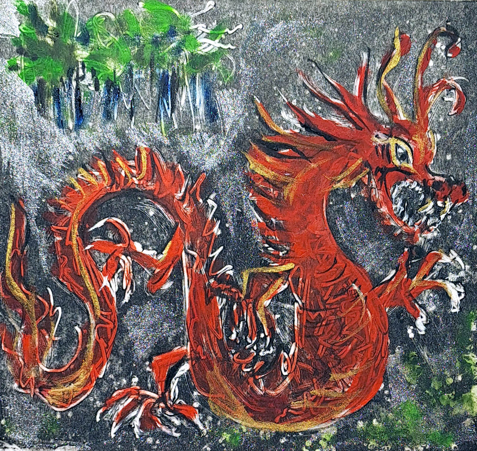 bright cheery red dragon - to celebrate Chinese new year of the wood dragon 2024