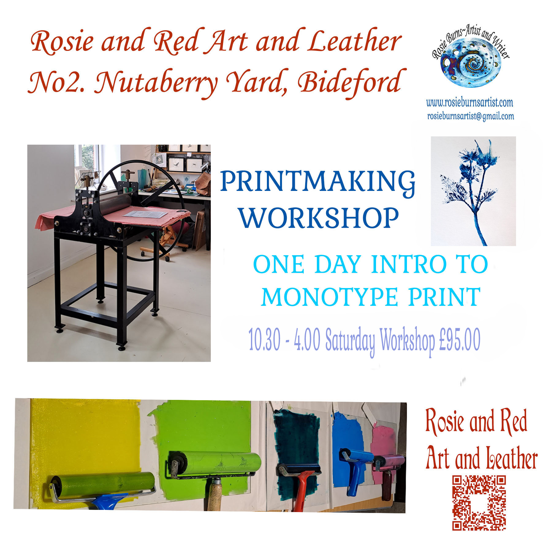 PRINTMAKING 1 DAY WORKSHOP - MONOTYPES AND CONTACT PRINT SAT 8TH AUGUST